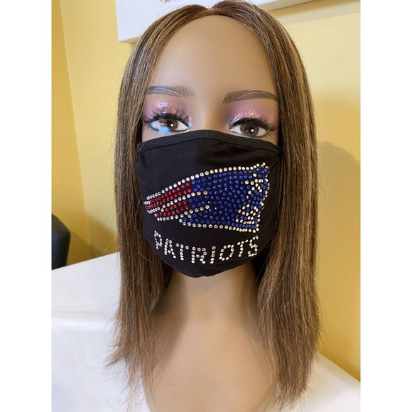 New England Patriots Rhinestone Bling Face Mask - Picture 9 of 10